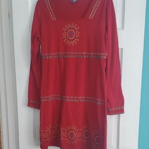 Red Embroidered Women's Tunic